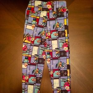 LuLaRoe Holiday Christmas Santa SM Kids Leggings